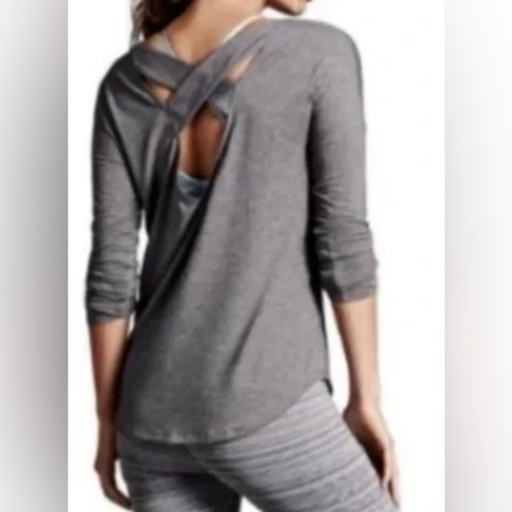 Athleta Gray Crisscross Back Tunic